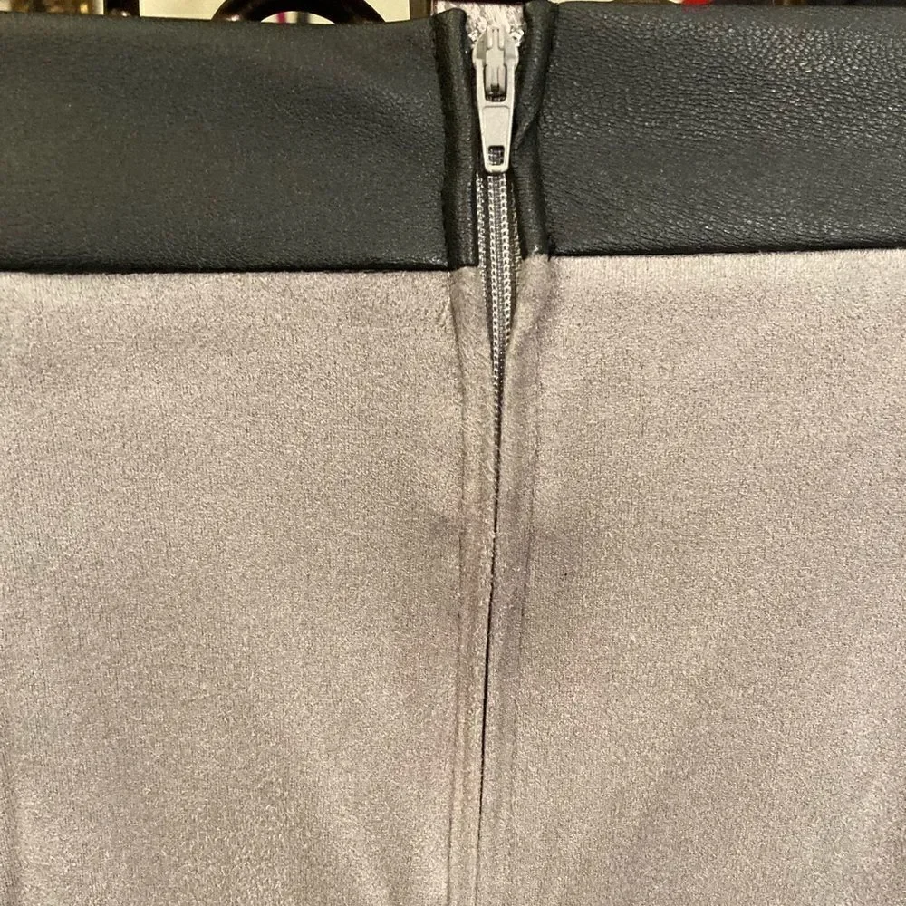 NWT Faux Leather and Suede Asymmetrical Skirt - Picture 7 of 10